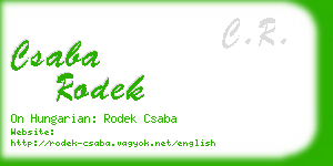 csaba rodek business card